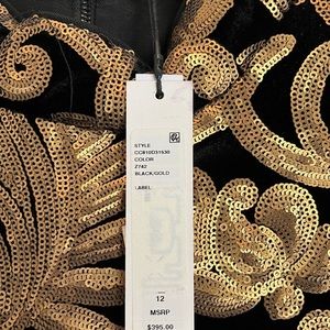 NWT Alice + Olivia Blk Velvet Dress